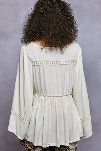 Pol - Lace-Trimmed Boho Blouse