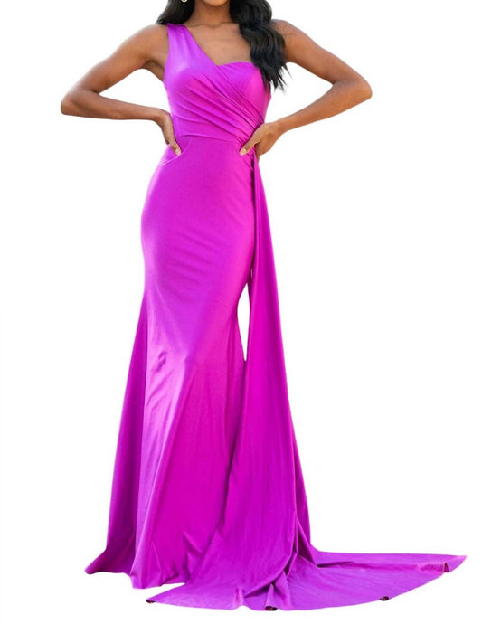 Amelia Couture - FITTED ONE SHOULDER LYCRA GOWN