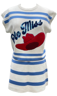 Queen Of Sparkles - Ole Miss Striped Short Sleeve Top