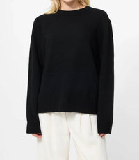 FRENCH CONNECTION Emilia Knit Boyfriend Sweater in black - women's sweater