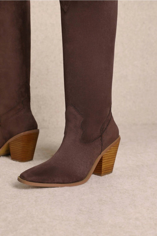 Miracle Miles - Women's Classy Suede Western Boots