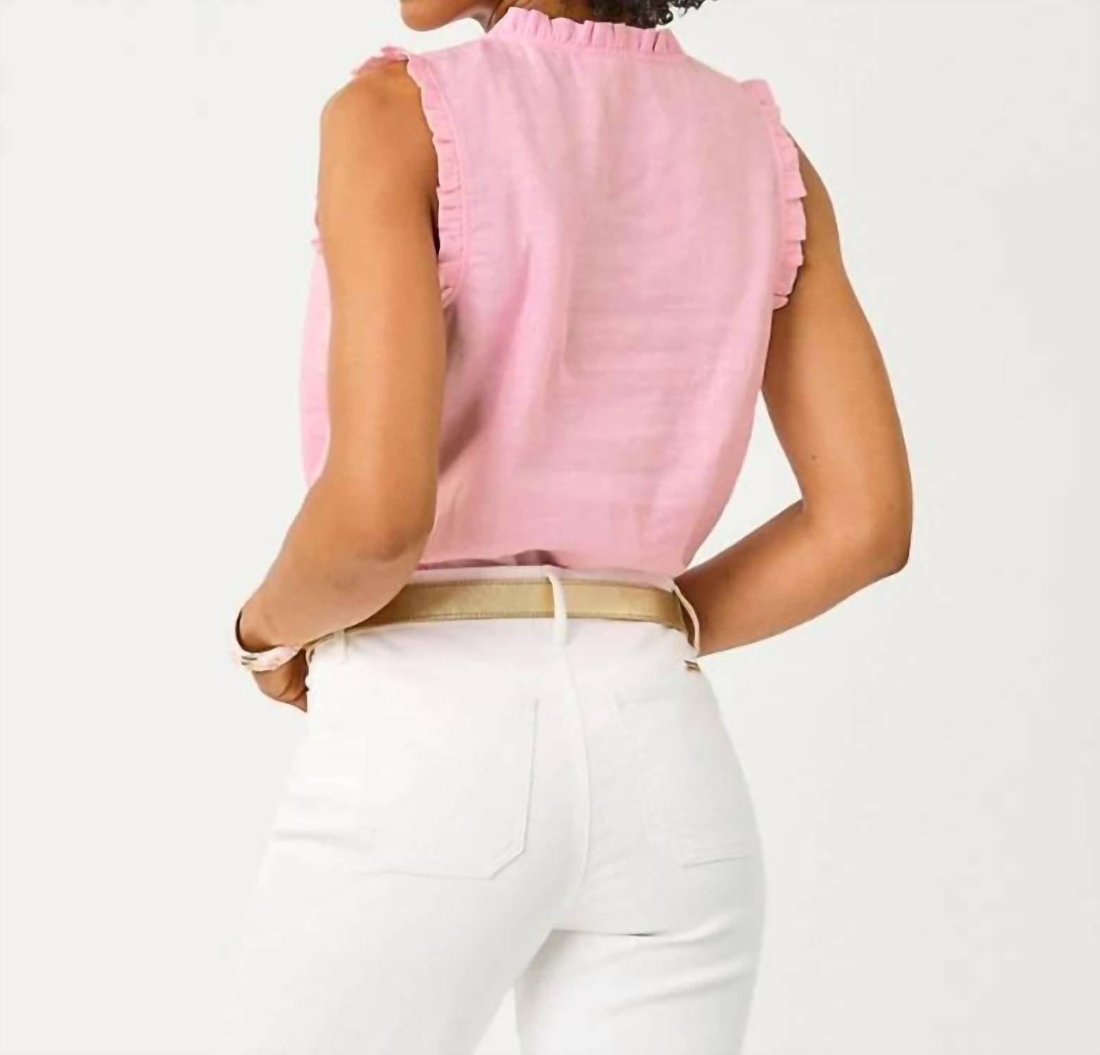 Lilly Pulitzer - KAVALLA SLEEVELESS RUFFLE TOP