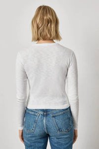 Lilla P - Ribbed Slub Snap V-neck Cardigan