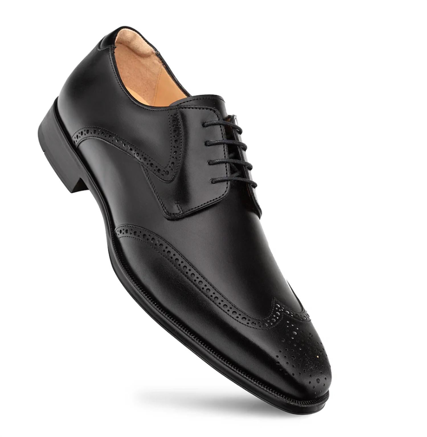 Mezlan Men's Tasso Wing Tip Derby in black - men's shoe