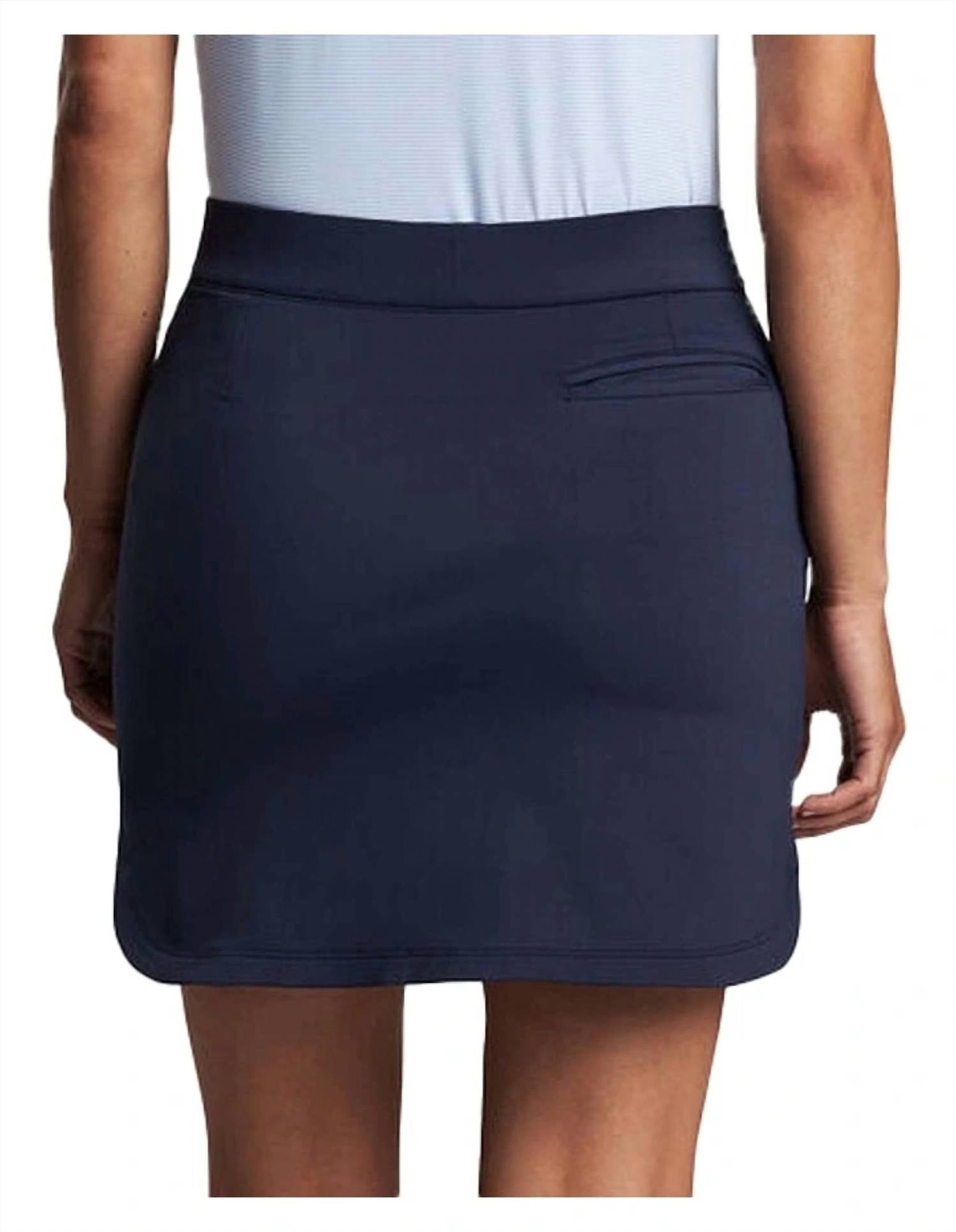 PETER MILLAR Alice Petal Hem Skort in navy - women's shorts - detail view