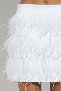 Blue B - Aria Tiered Feather Mini Skirt