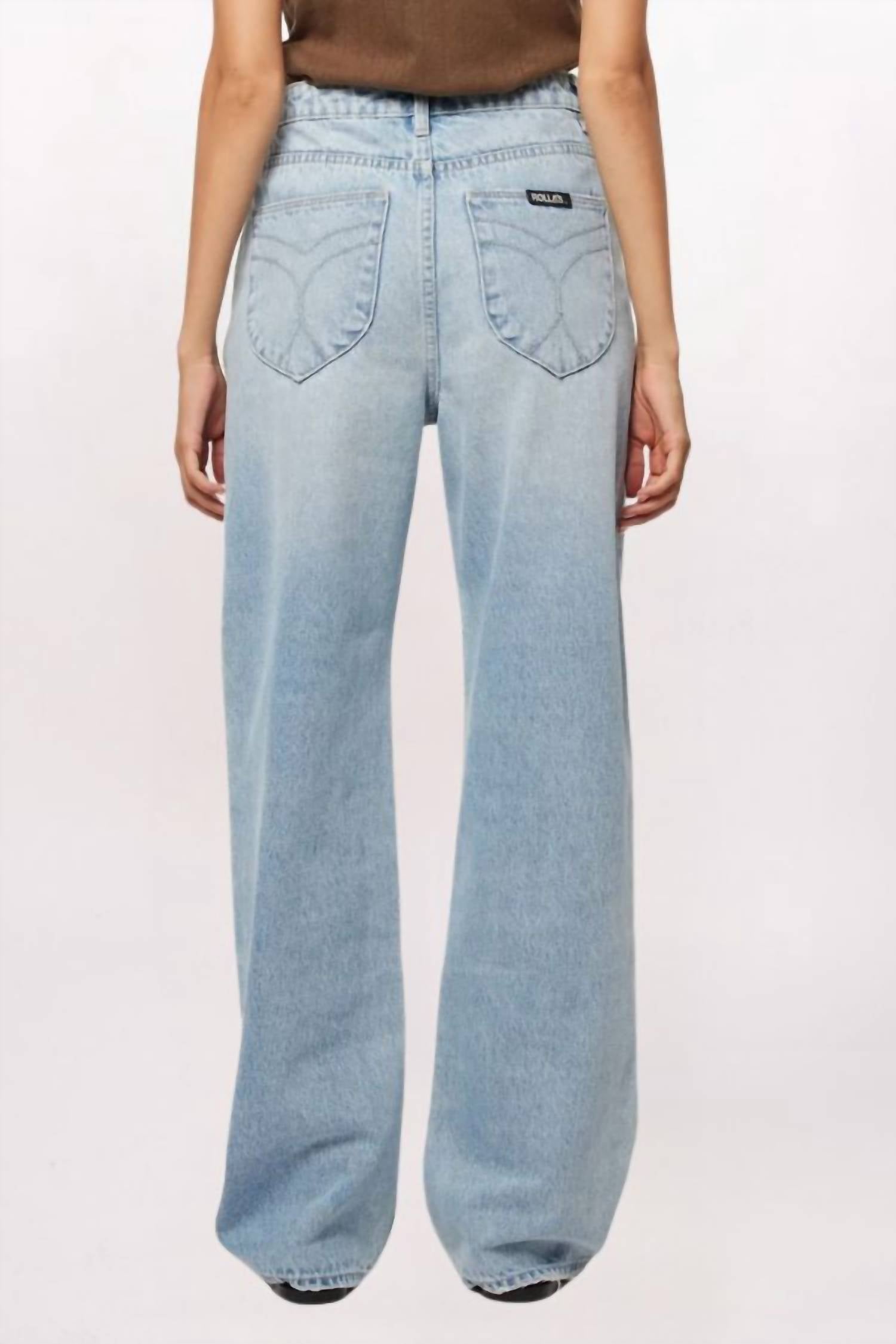 ROLLA'S STEVIE RELAXED JEANS in lt vintage blue - women's jeans - detail view