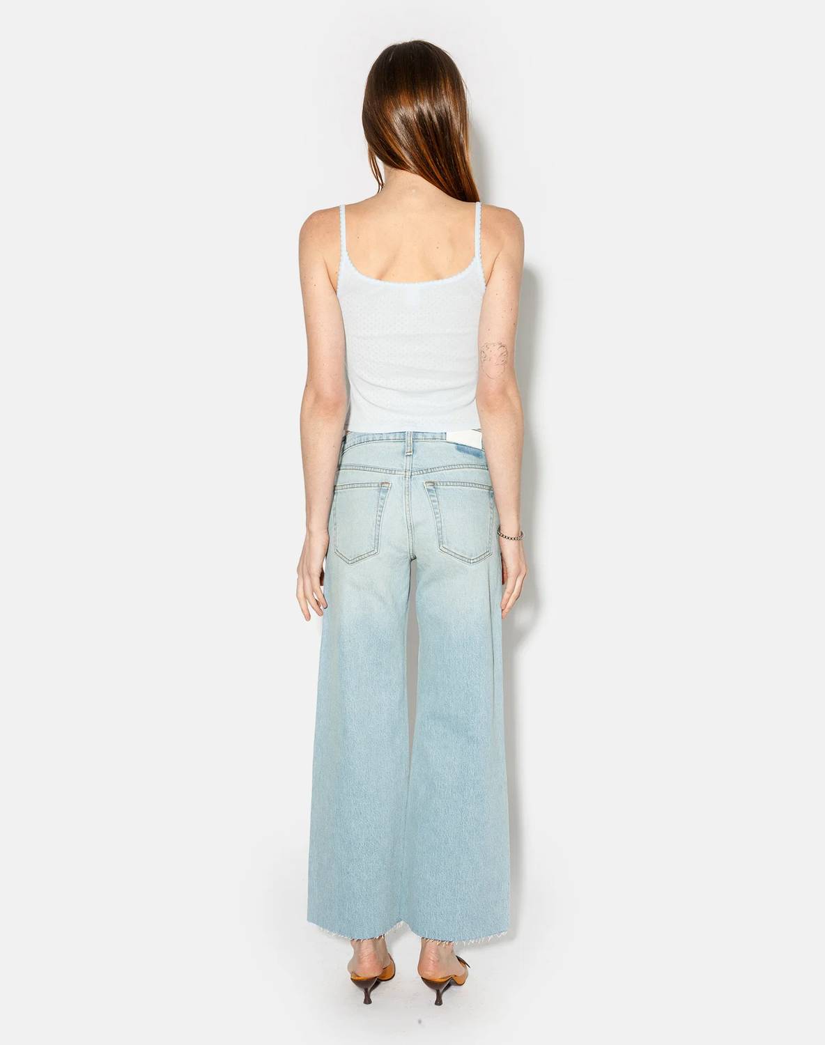 Re/Done - Mid Rise Wide Leg Crop Jeans