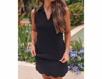 Jess Lea Chic Textured Collared Skort Set in black - women's skirt - view 4