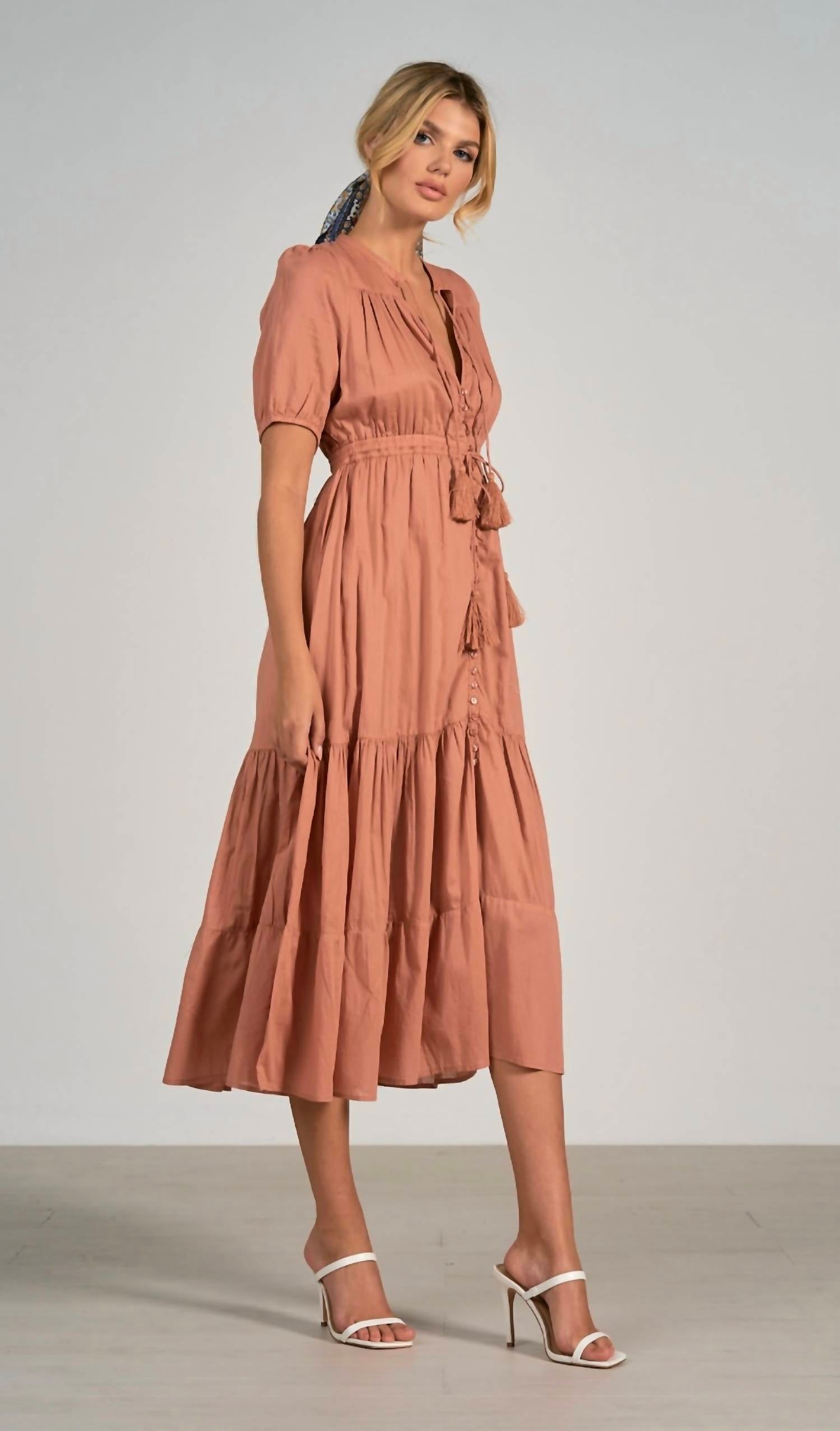 Elan - Short Sleeve Midi Dress