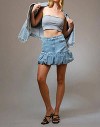 Blue B - Bubble Hem Denim Skirt