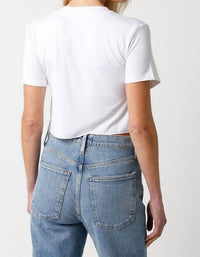 Olivaceous - Alana Cropped V Neck Tee