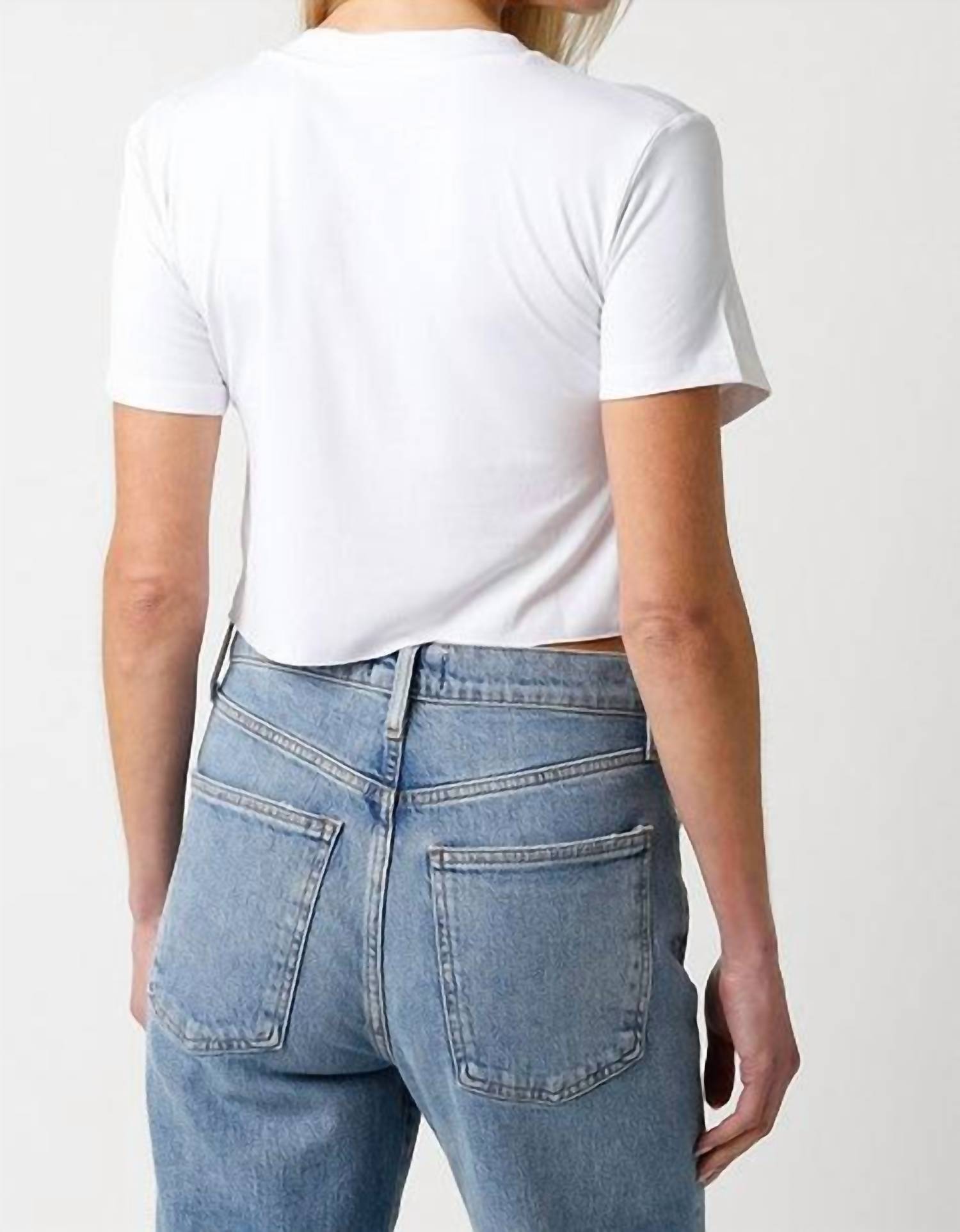 Olivaceous - Alana Cropped V Neck Tee