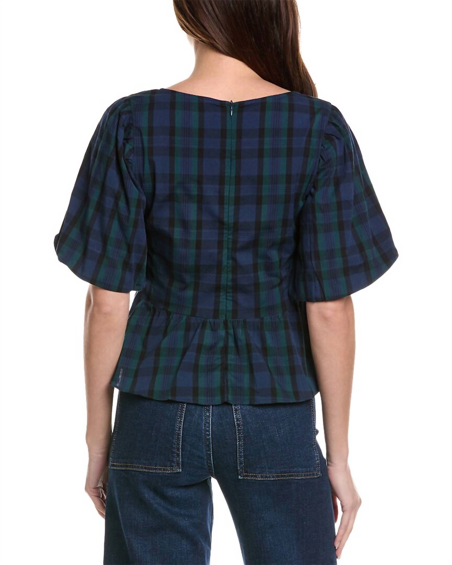 Sail To Sable - Puff Sleeve Peplum Top