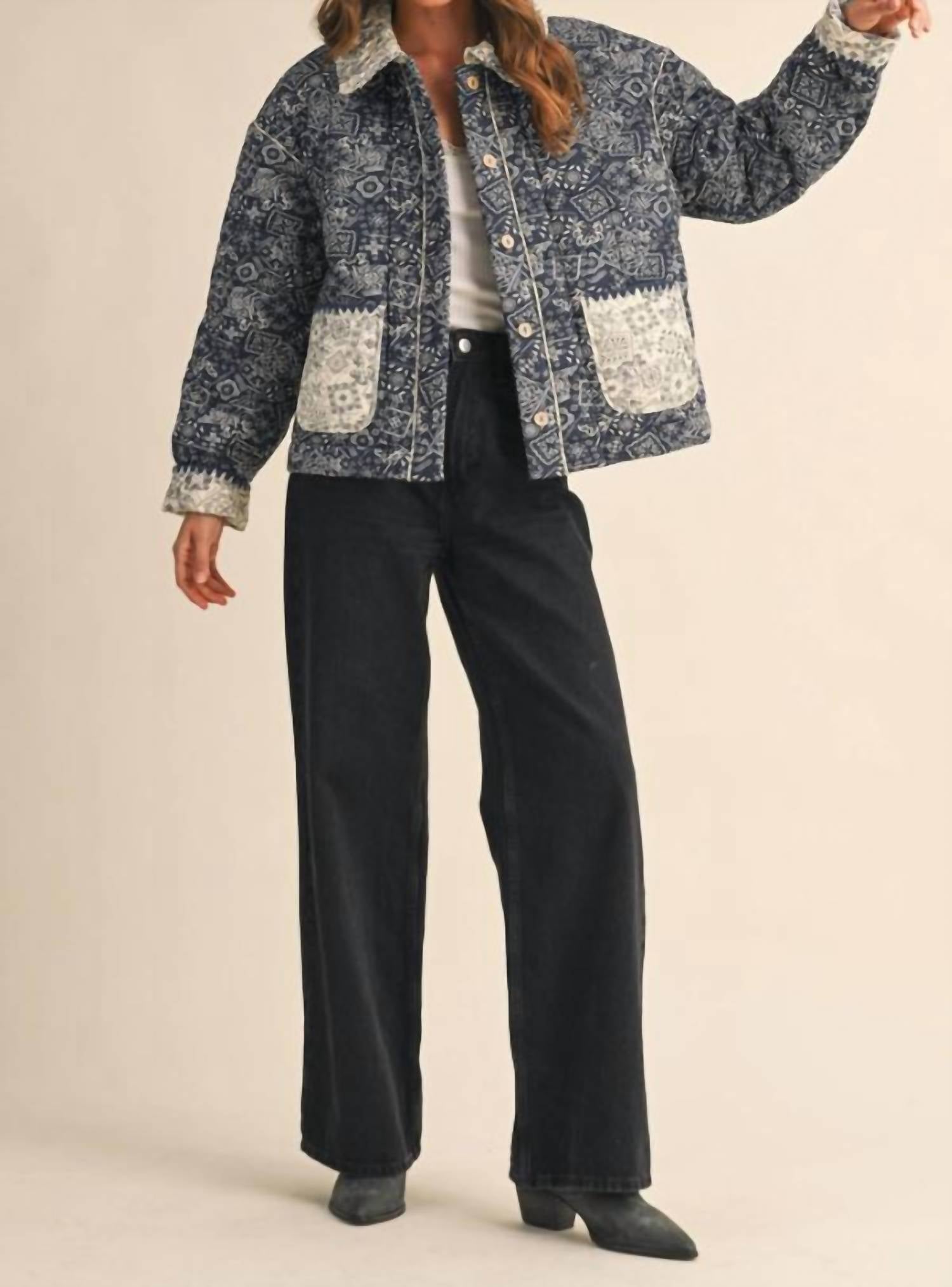Mint - Bandana Quilted Jacket