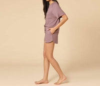 SOFTiES Dream Slouchy Tee Top With Shorts Lounge Set in driftwood - women's sleepwear - alternate view