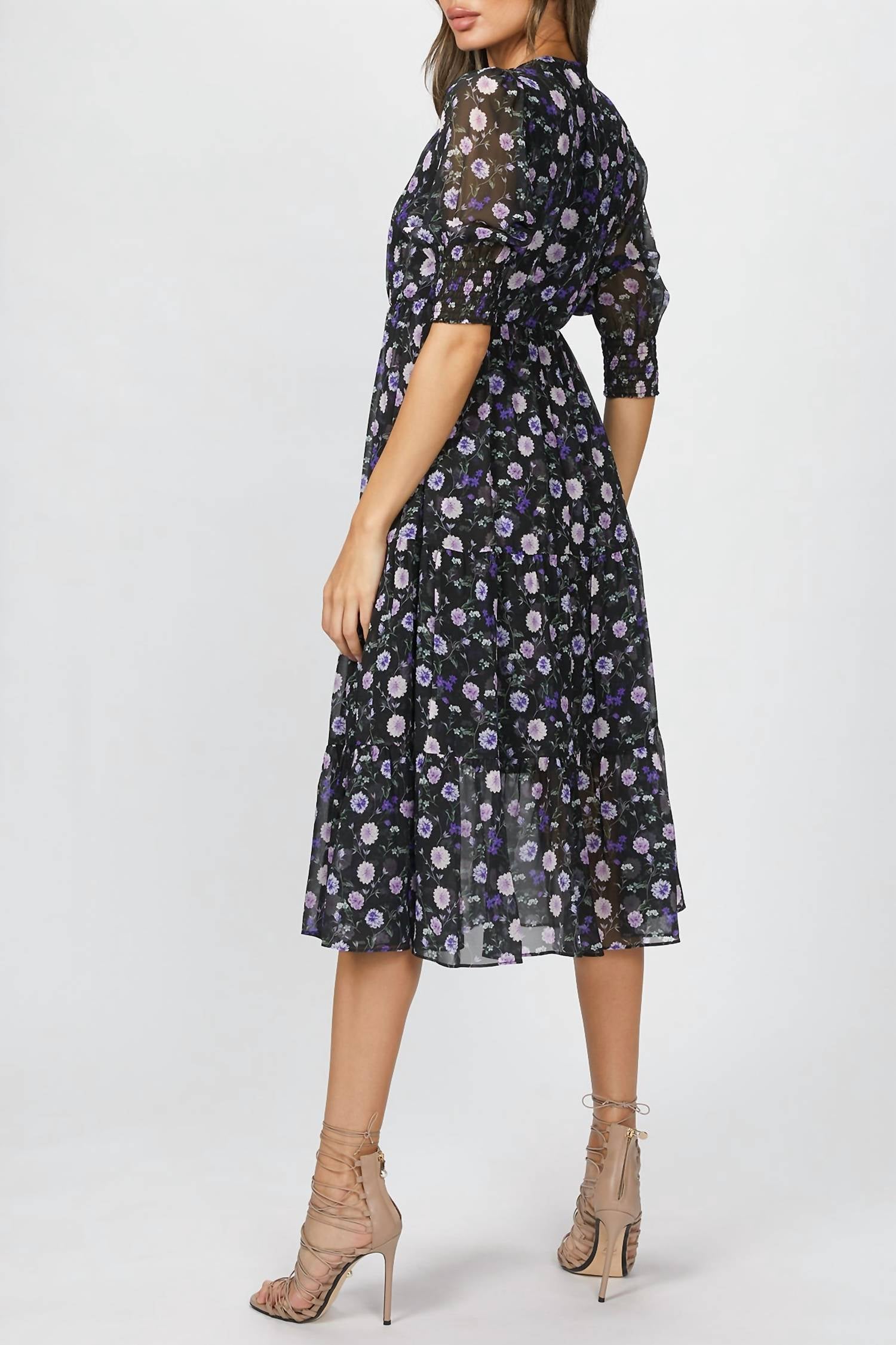 PRINTED MIDI DRESS