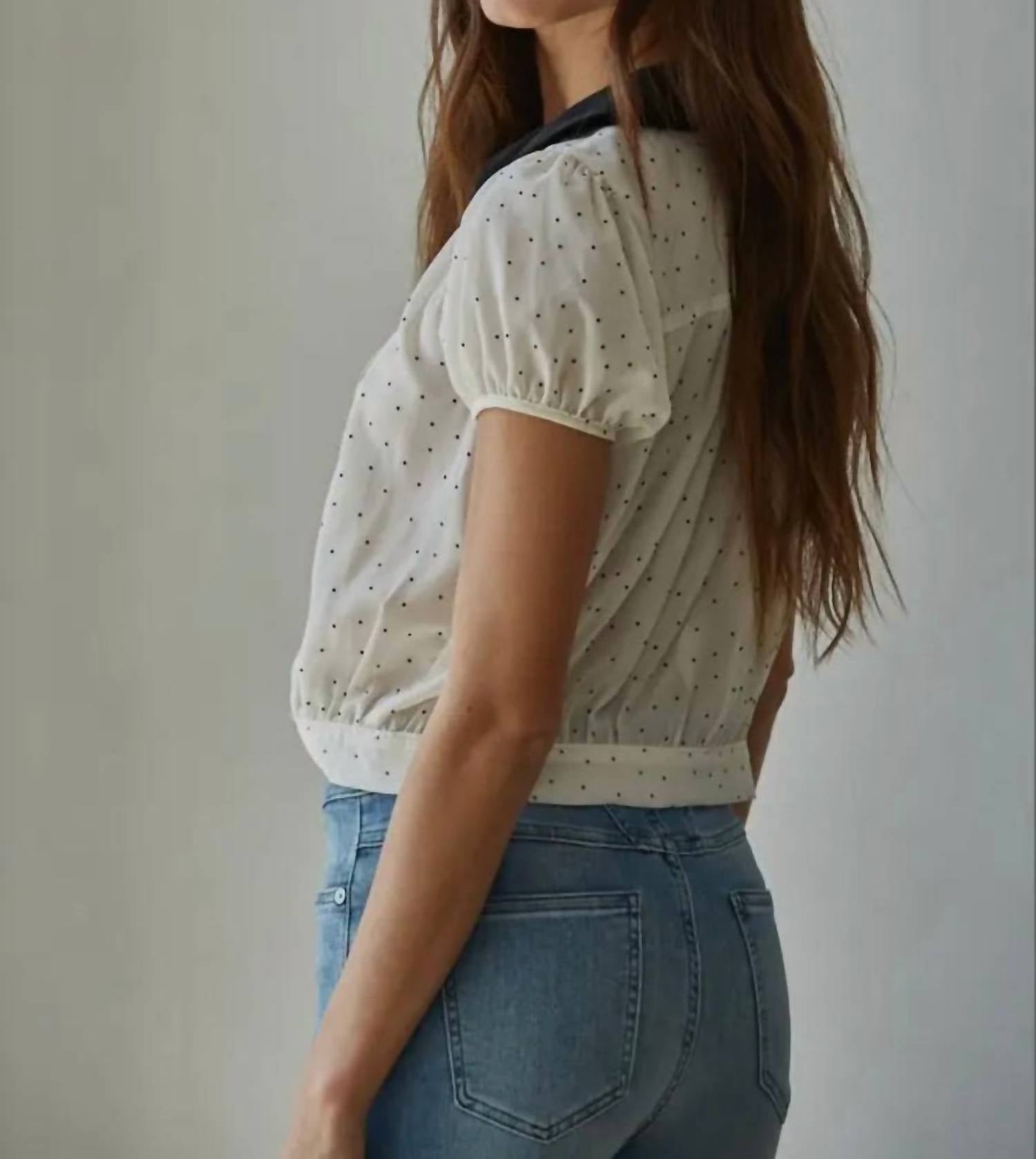 By Together - Flocked Velvet Dot Blouse