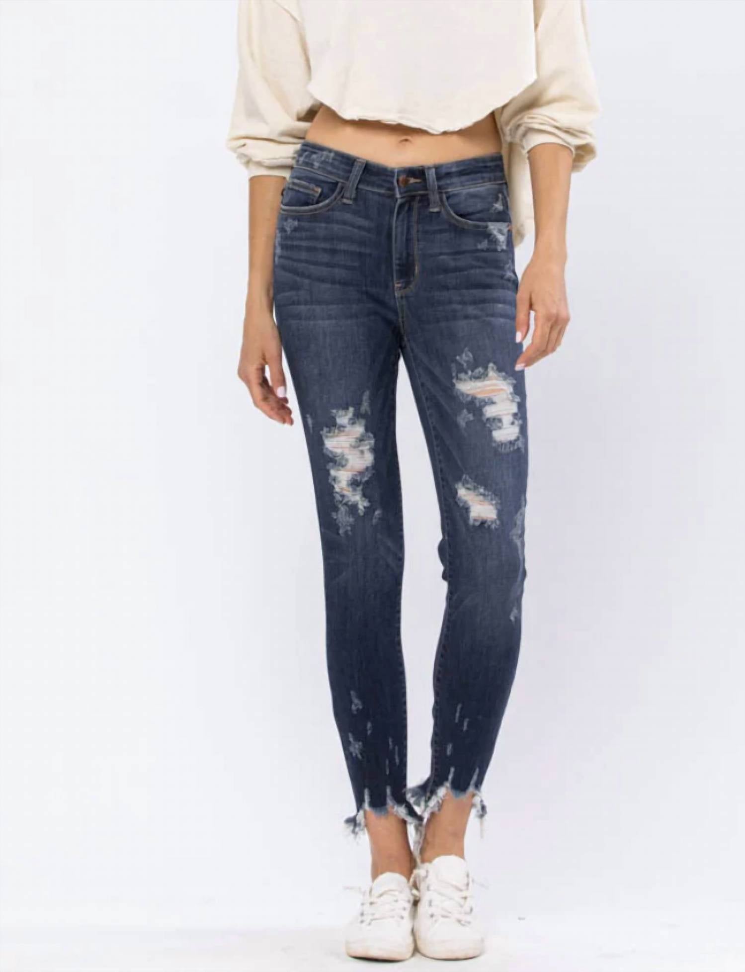 Judy Blue - Mid Rise Destroy Skinny Jean