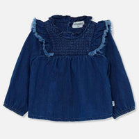 Cozmo - Girl's Herringbone Denim Blouse