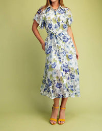 Gigio - Floral Midi Shirt Lined Dress