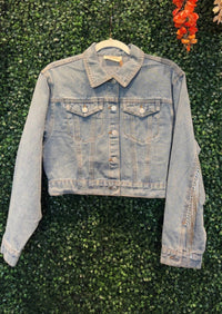 Saints & Hearts - Women's Western Denim Jacket With Rhinestone Fringe