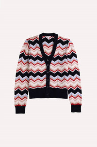 Minnie Rose - Chevron V-neck Cardigan
