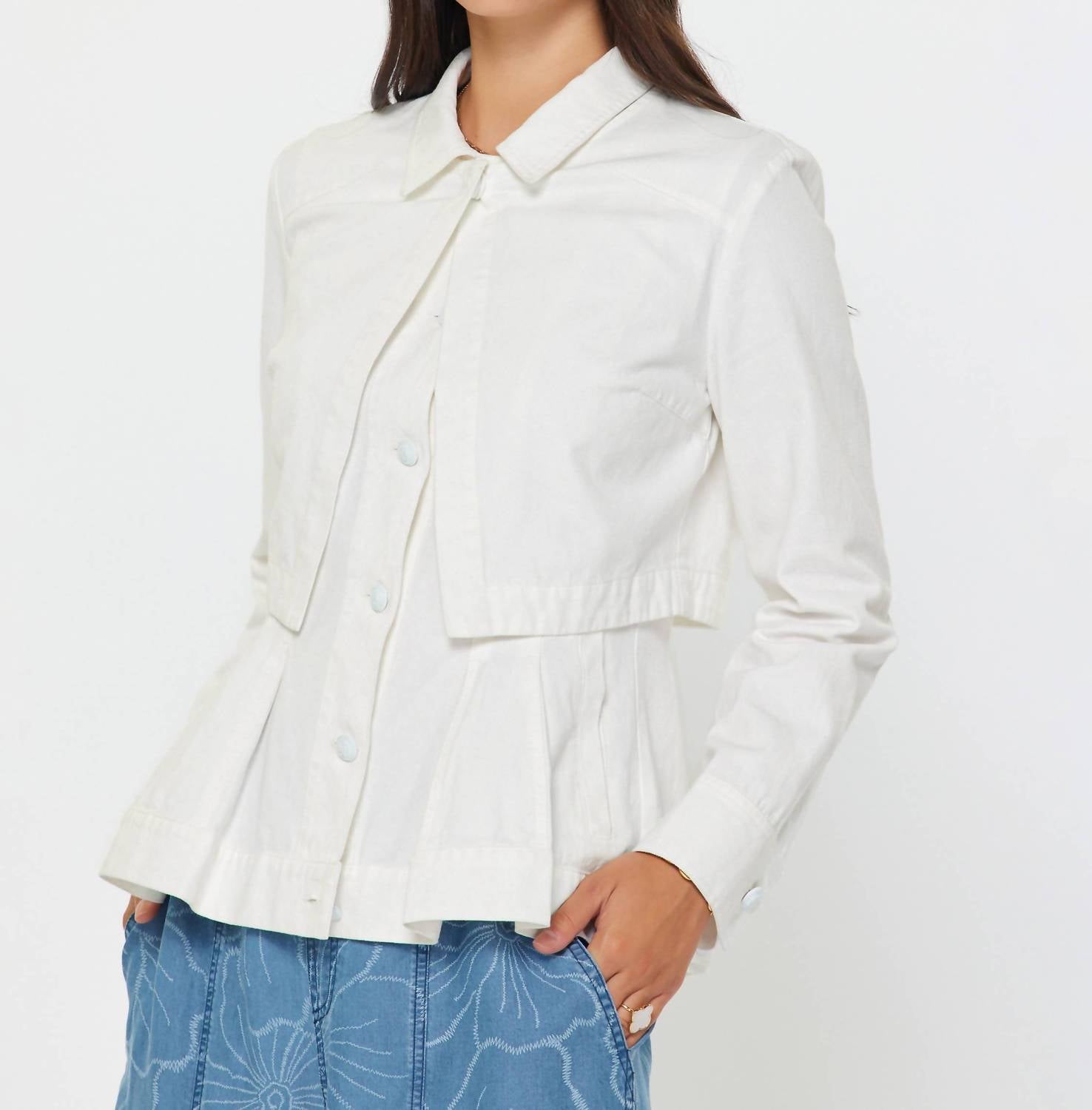 Current Air - Layered Denim Jacket & Vest Set