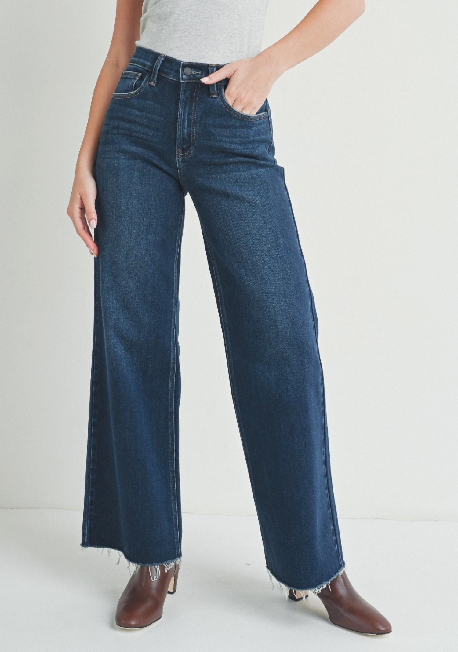 Just Black Denim - Full Length Wide Leg Jeans