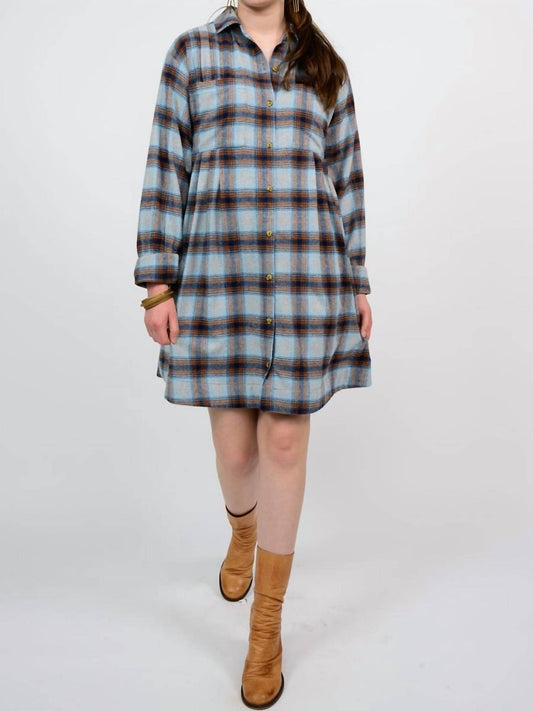 Uncle Frank - Tucked And Plaid Shirt Dress