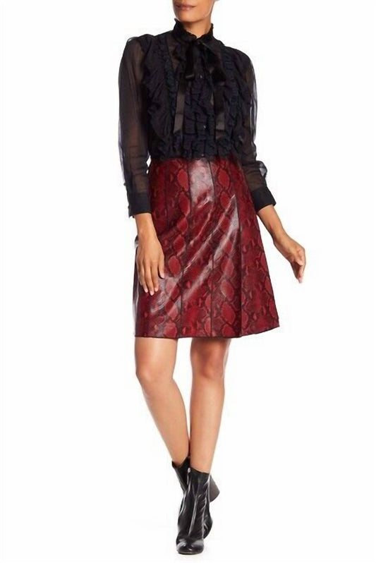 Marc Jacobs - Leather Snake Embossed Pleated Skirt