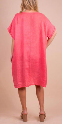 Gigi Moda - Bobbio Linen Short Sleeve Midi Dress