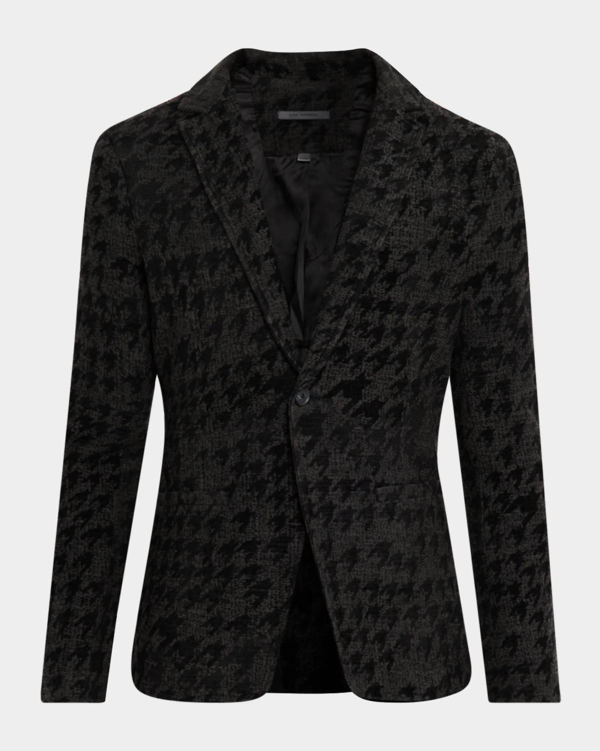 John Varvatos Kal Houndstooth Knit Blazer in charcoal - men's jacket - alternate view