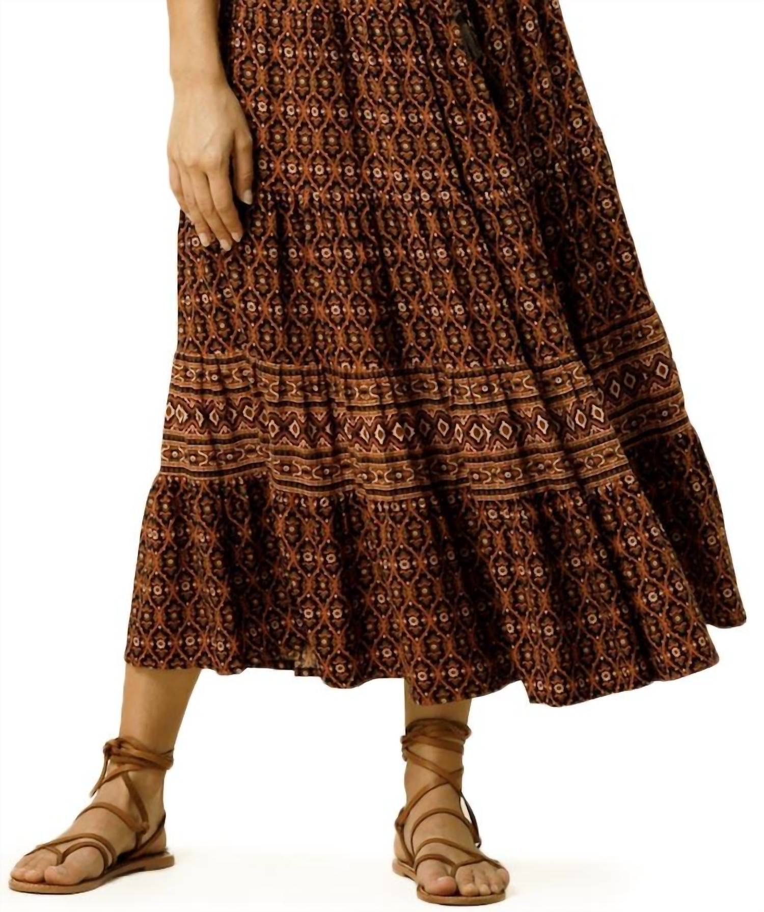 LUSANA Bella Maxi Skirt in copper - women's skirt