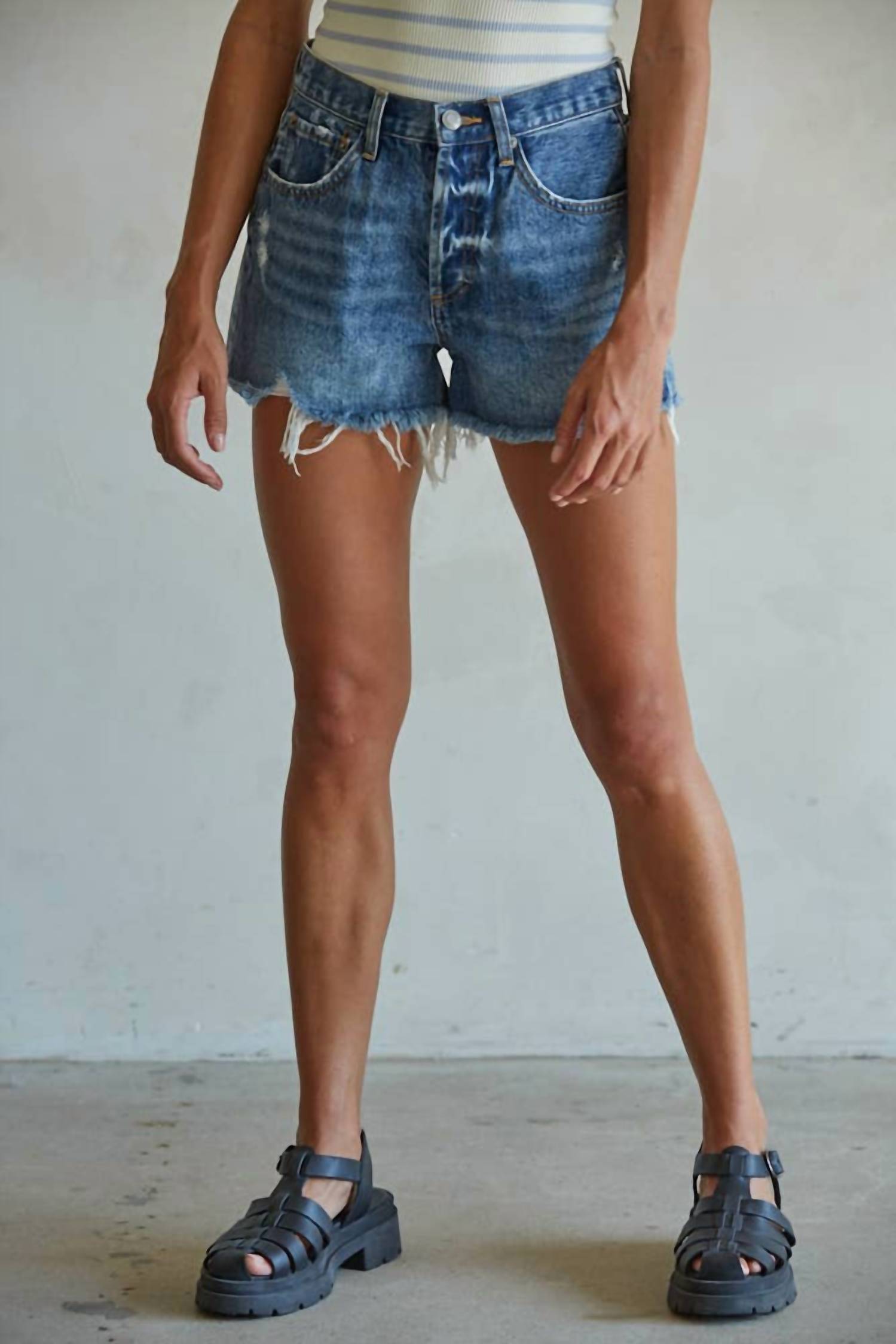 By Together - Distressed Detail Shorts