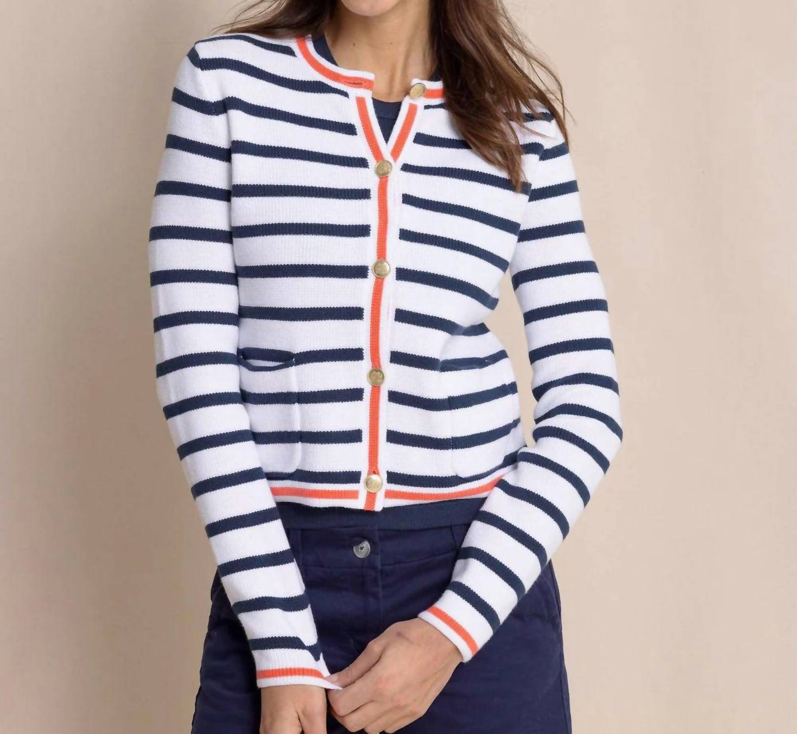 Southern Tide - Marlene Stripe Button Front Cardigan