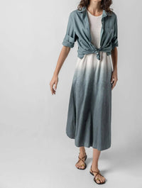 Lilla P Ombre Jewel Neck Tank Dress in vine - women's dress - alternate view
