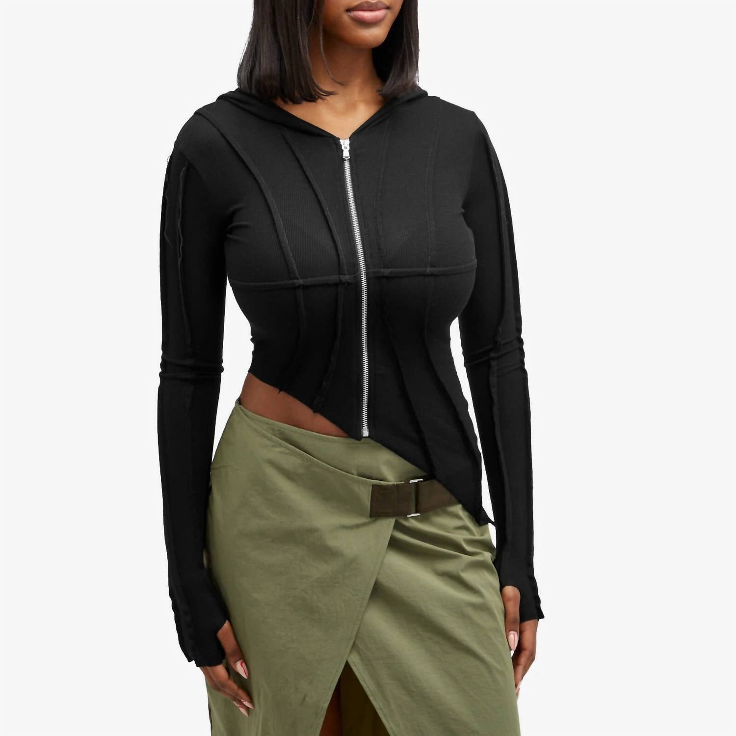 Sami Miro Vintage - Asymmetric Open Seam Hoodie