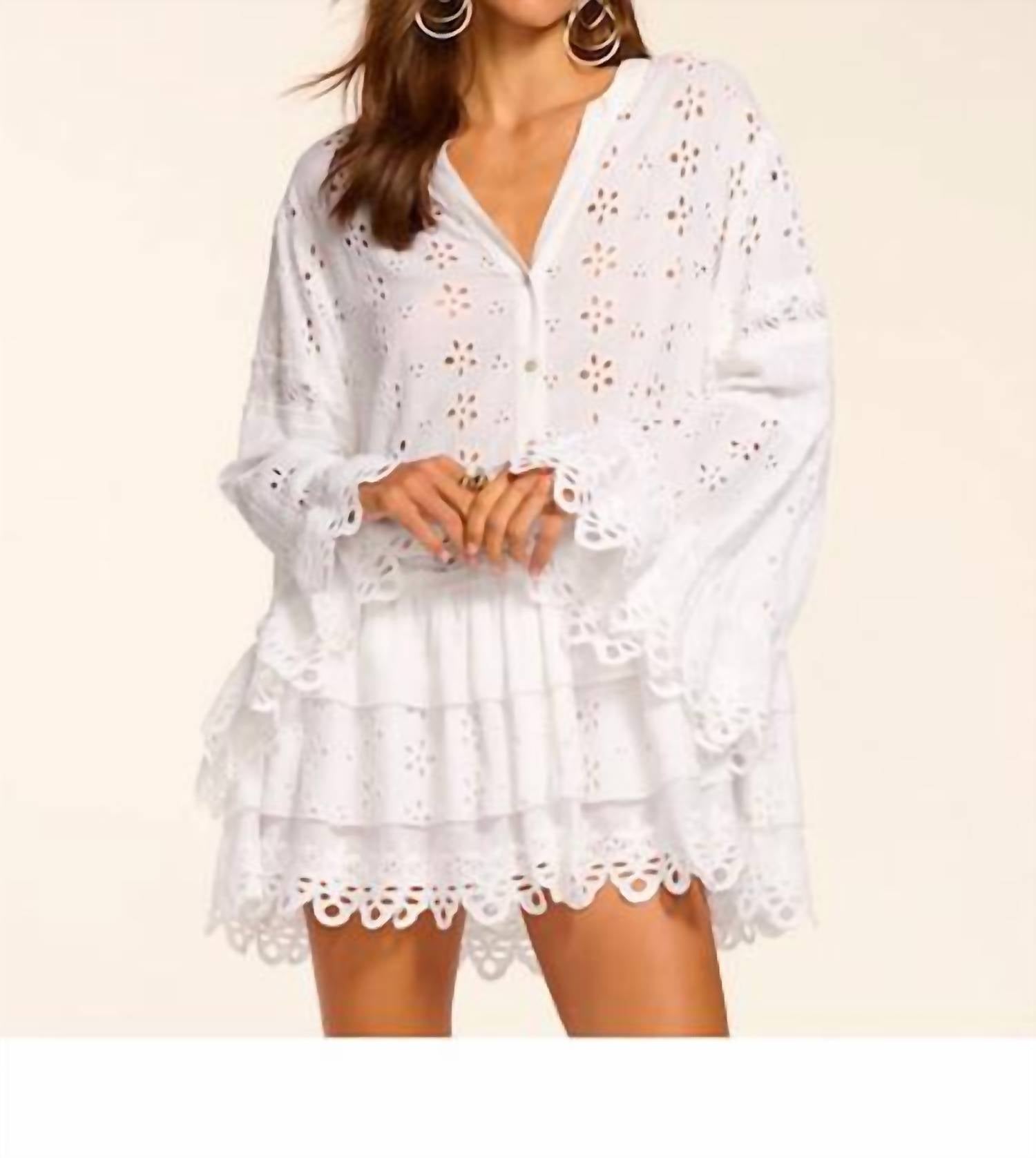 Ramy Brook - Roxanne Cotton Eyelet Coverup Mini Dress