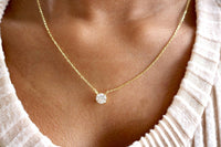 Allyanna Gifts - Women's Prong Round Moissanite Necklace