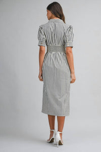 MABLE Bianca Dress in blue stripe - women's dress - view 5