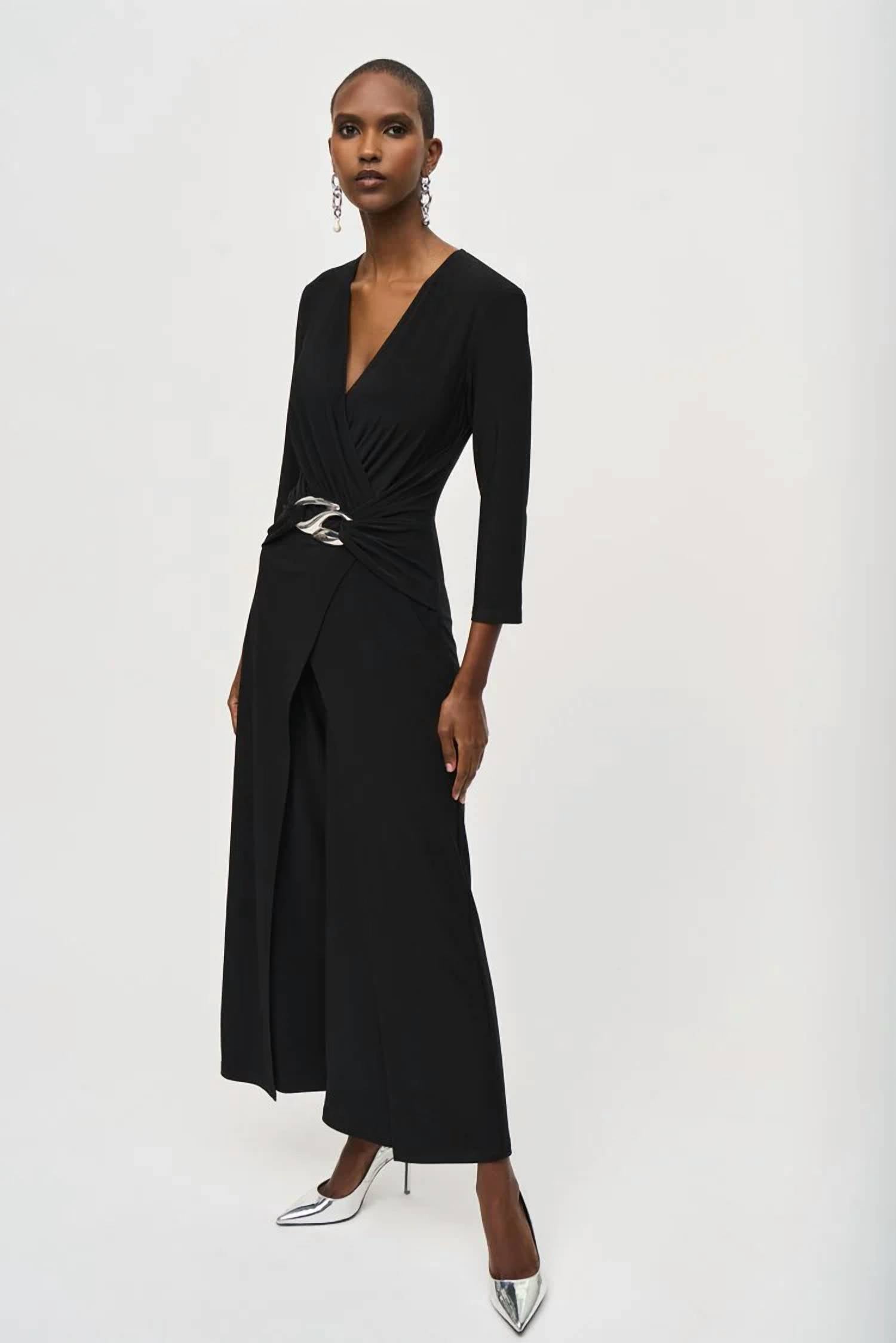 Joseph Ribkoff - Sloane Silky Knit Wrap Jumpsuit