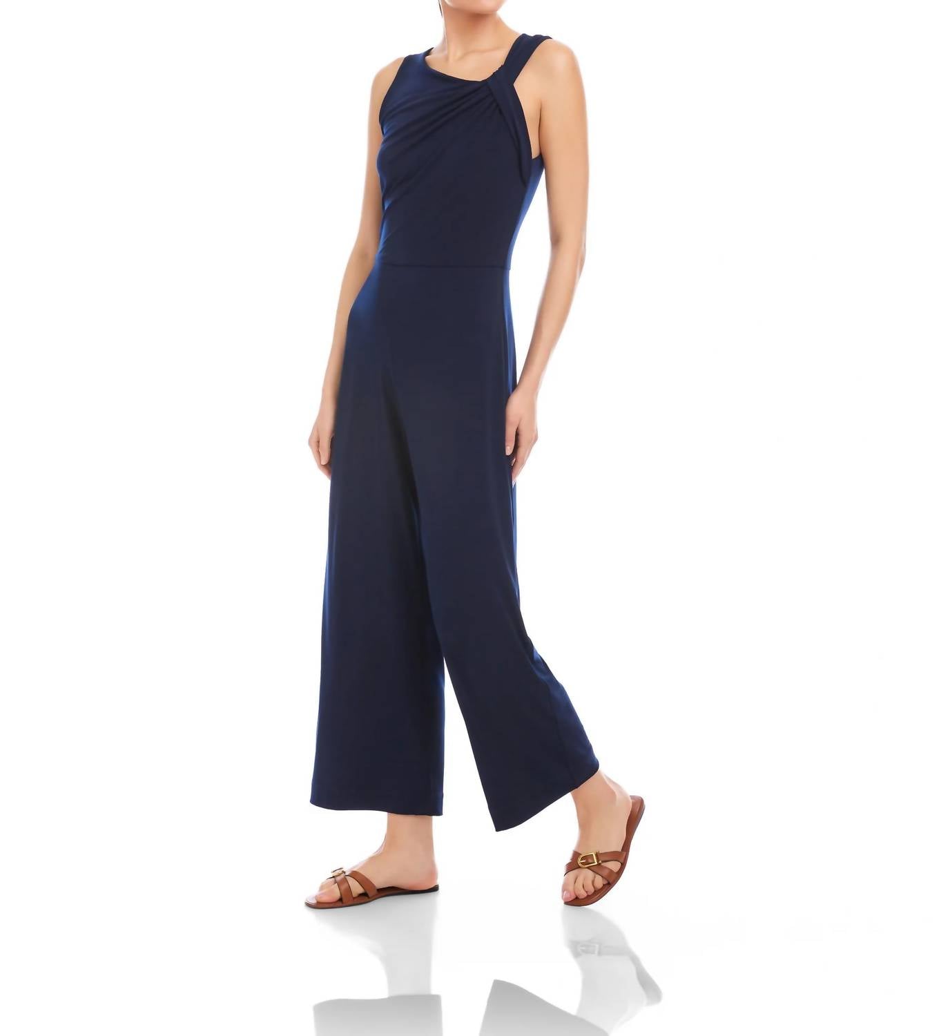 Fifteen Twenty Becca Cropped Jumpsuit in navy - women's pants - view 4