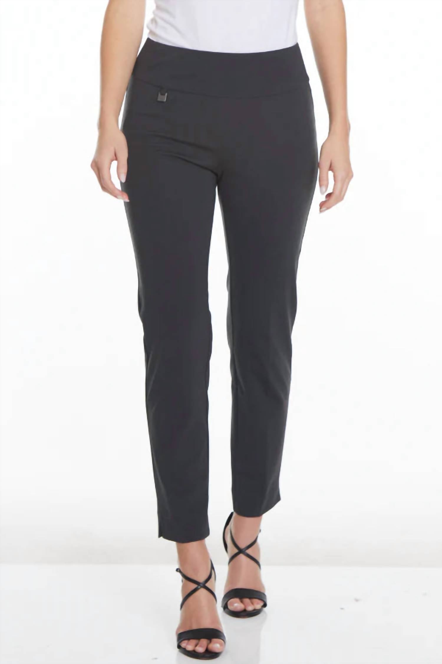 Slimsation By Multiples - Wide Band Elastic Waist Ankle Pants