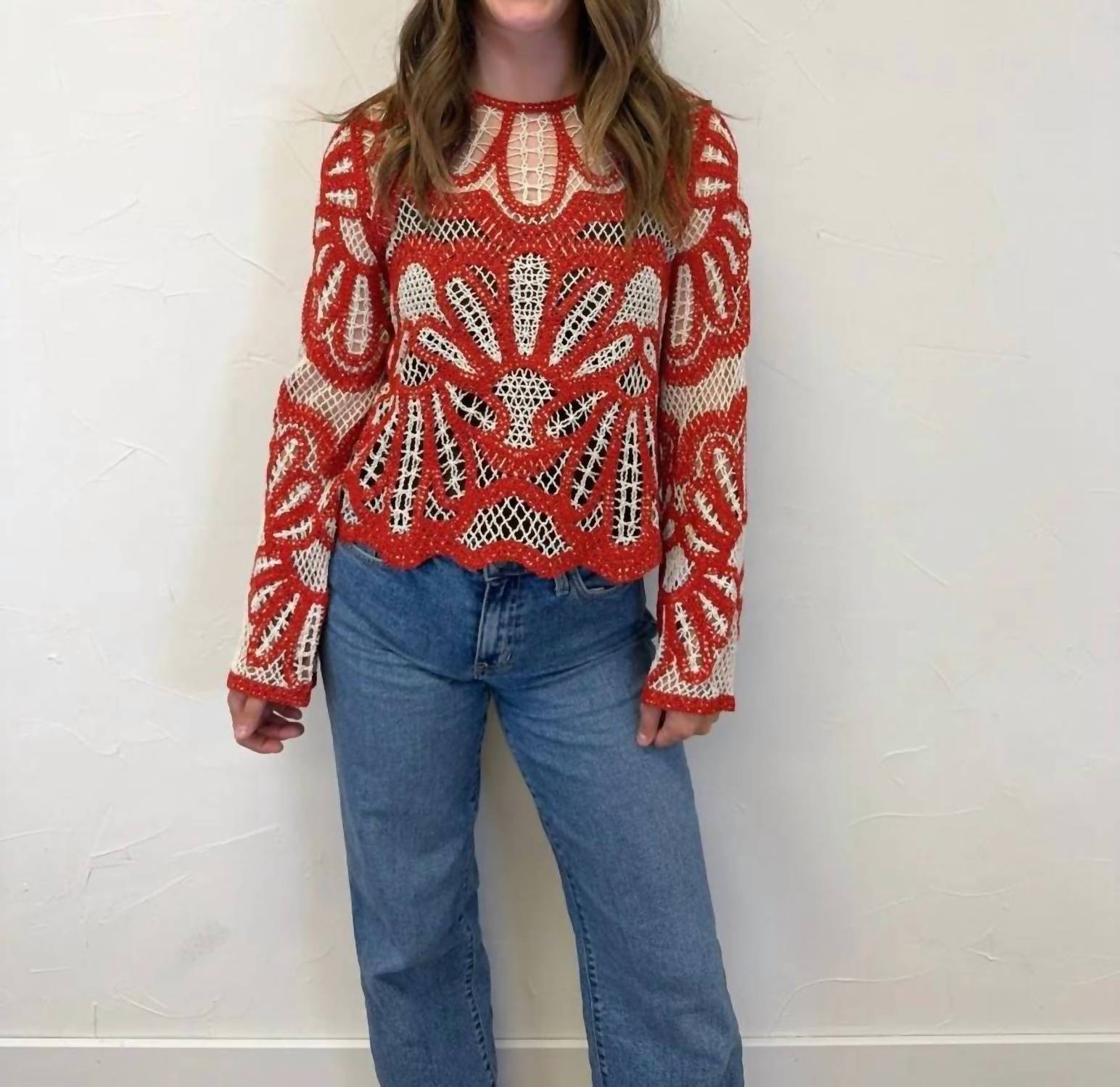 Forte - Crochet Floral Design Sweater