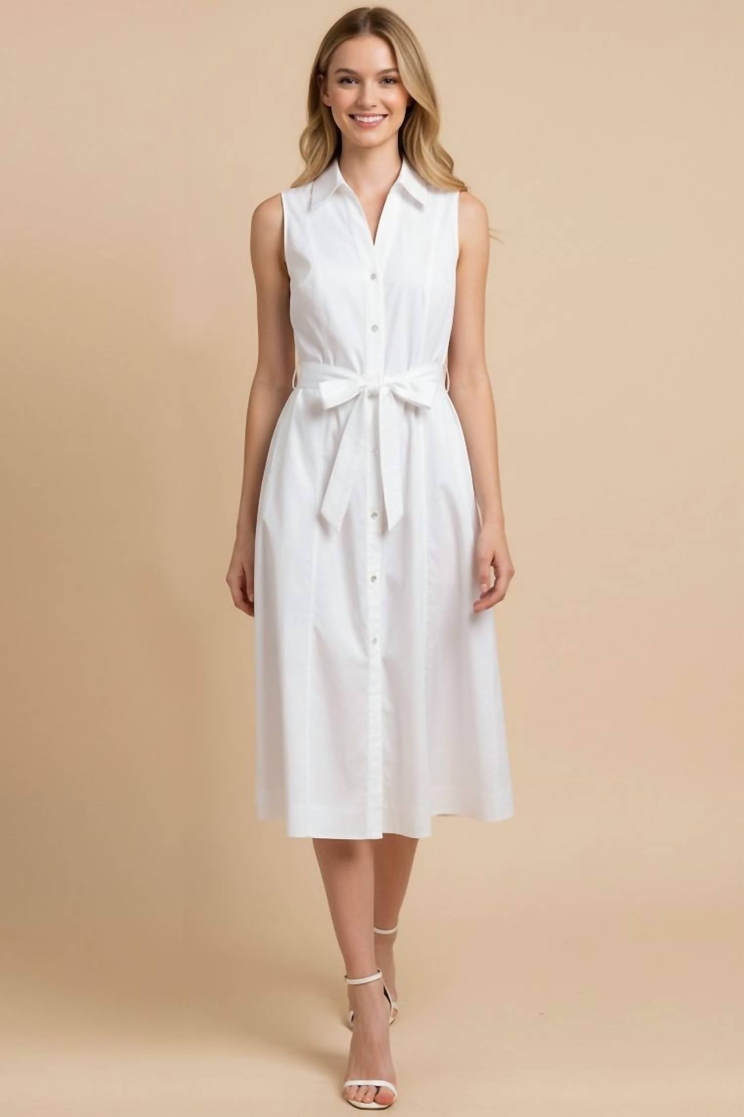 Pinch - Sleeveless A-Line Shirt Dress