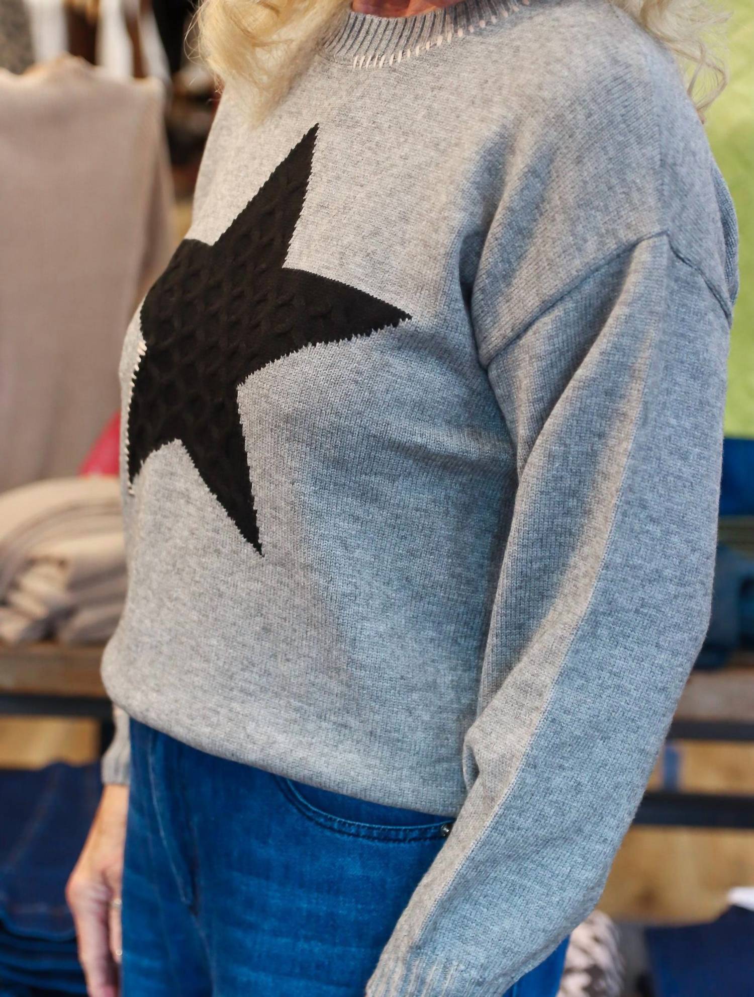 Central Park West - Myra Whipstitch Star Crewneck Sweater