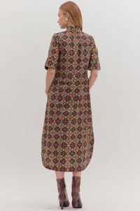 Entro - Roman Geometric Midi Dress