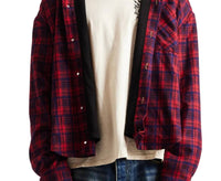 Diet Starts Monday - Eagle Hooded Plaid Snap-up Flannel Shirt Jacket