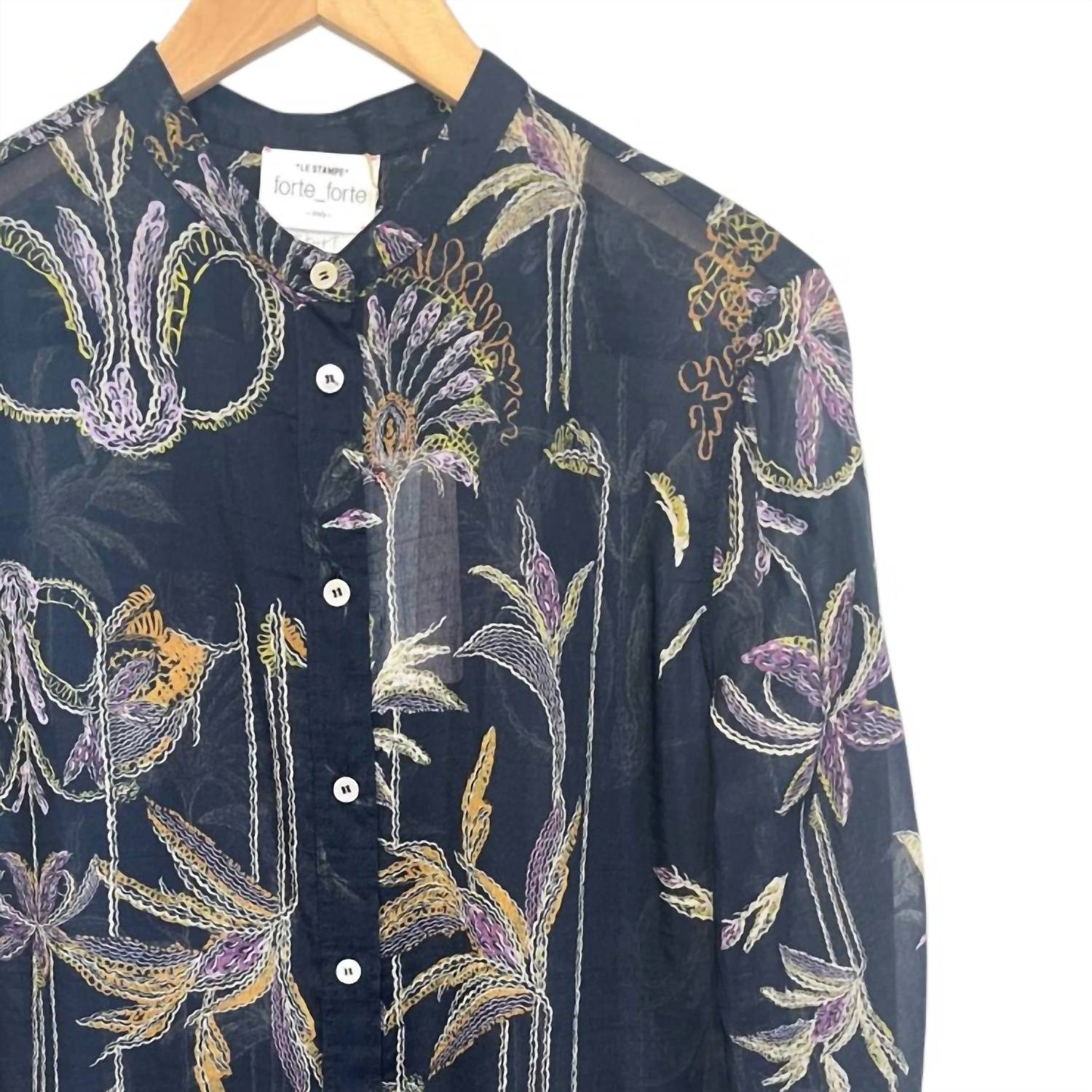 Forte Forte - Women's Sogni Print Voile Grandfather Shirt